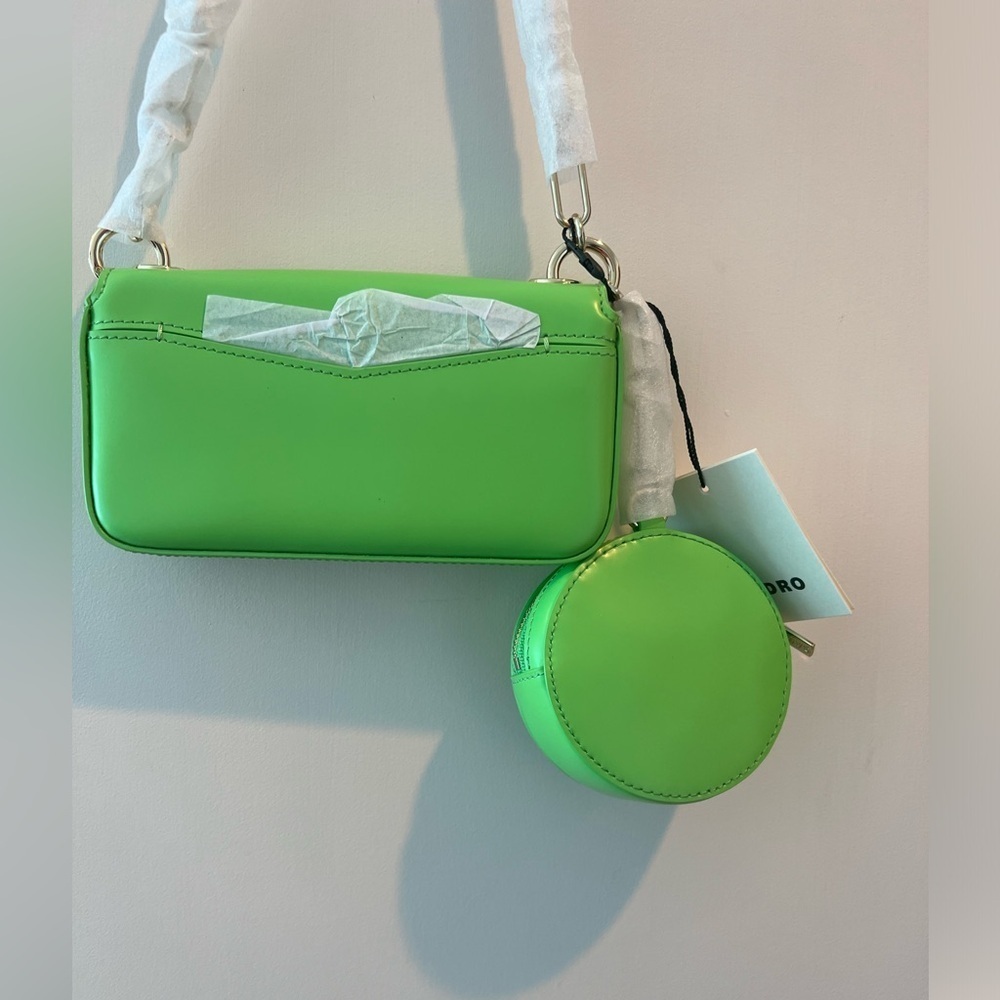 Sandro Vert Pomme Mini Purse Green Chain Strap Women's Bag - Picture 9 of 16
